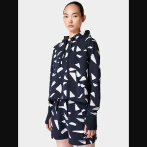 NWT Sweaty Betty Revive Cropped Hoody Hoodie Navy Blue Vintage XS Retail $88.00